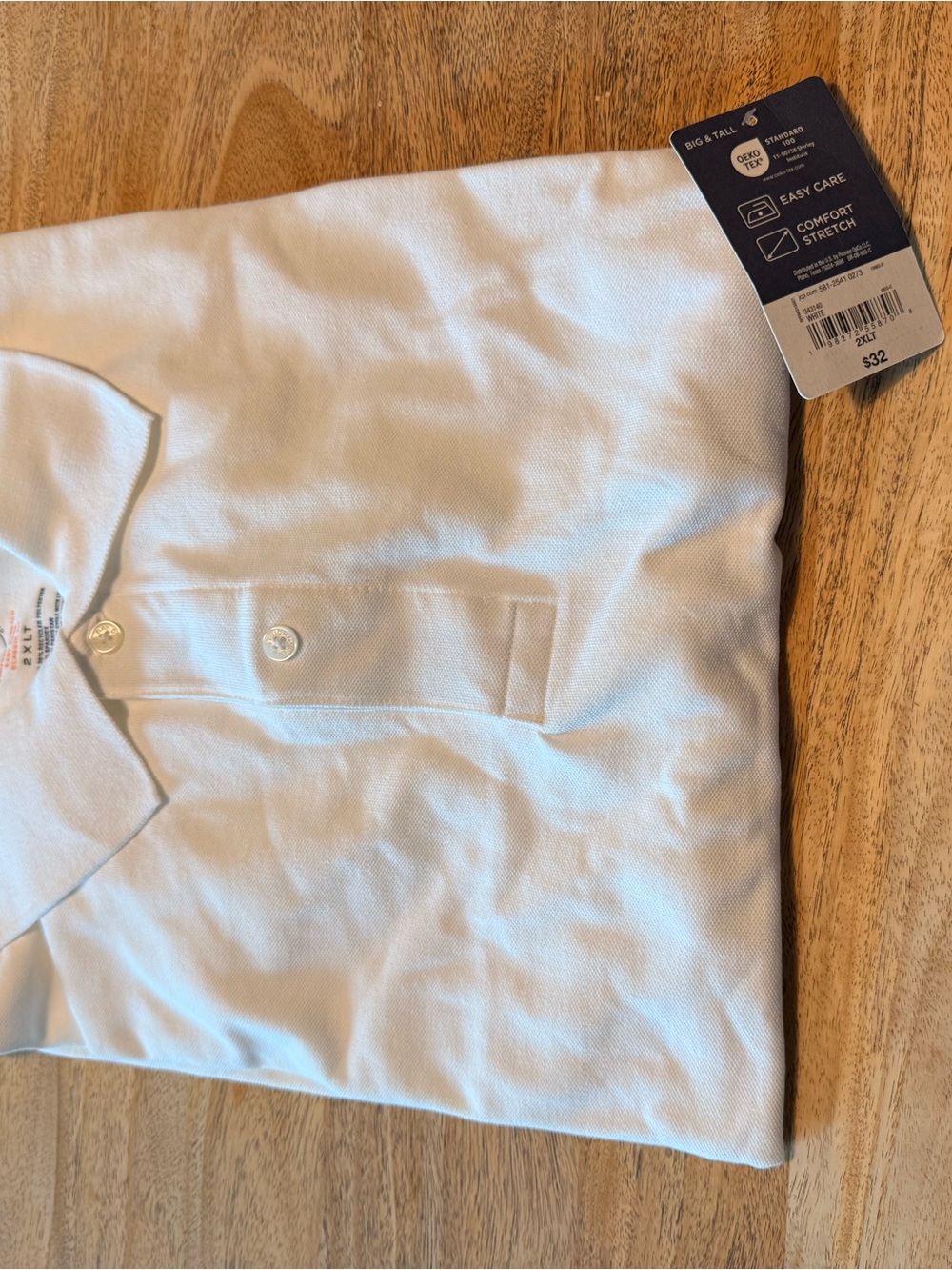 St. John's Bay White Polo with Chest Pocket